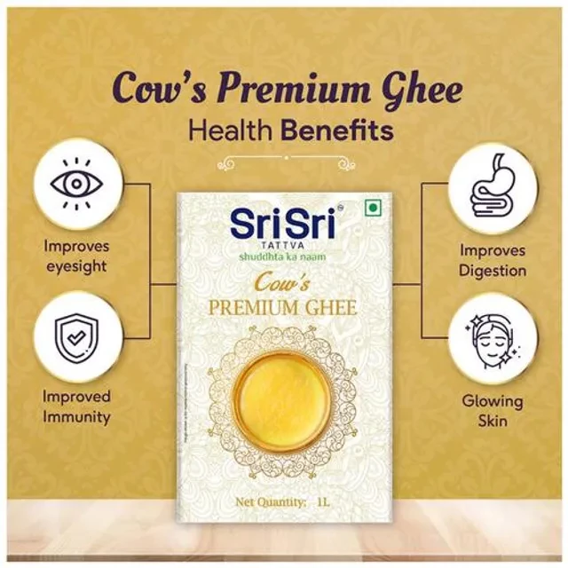 Sri Sri Tattva Premium Cow Ghee - For Better Digestion and Immunity, 1 L Ceka Pack-7.webp